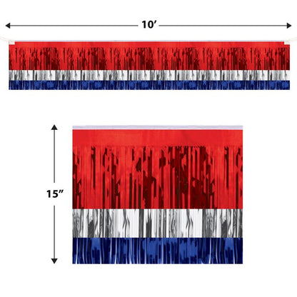 3-PLY MET FRINGE DRAPE RED/WHT/BLUE