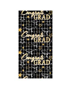 CONGRATS GRAD MET SQUARE CURTAIN