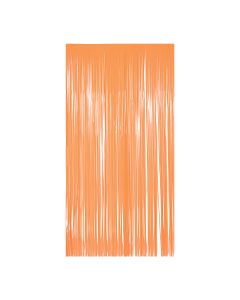 NEON ORANGE 1-PLY PLASTIC FRINGE CURTAIN