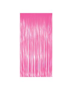 NEON PINK 1-PLY PLASTIC FRINGE CURTAIN