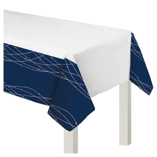NAVY BRIDE PLASTIC TABLECOVER