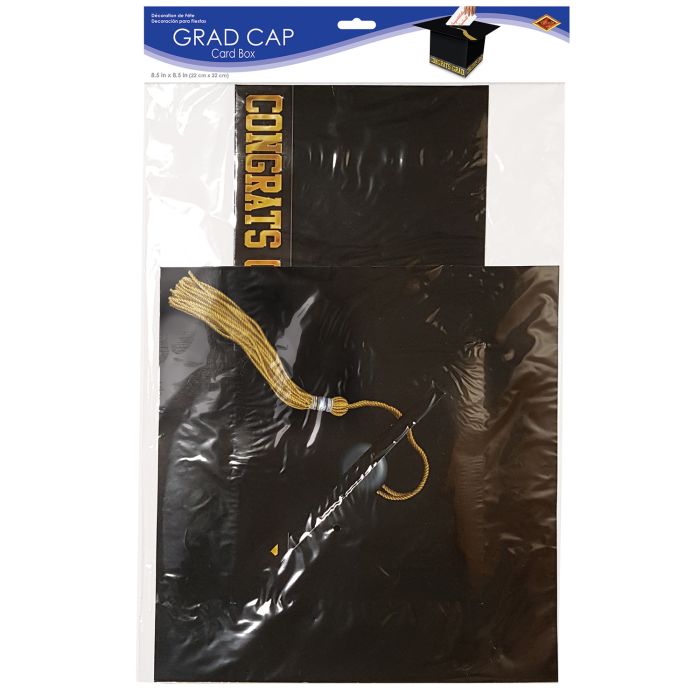 GRAD CAP CARD BOX BLACK
