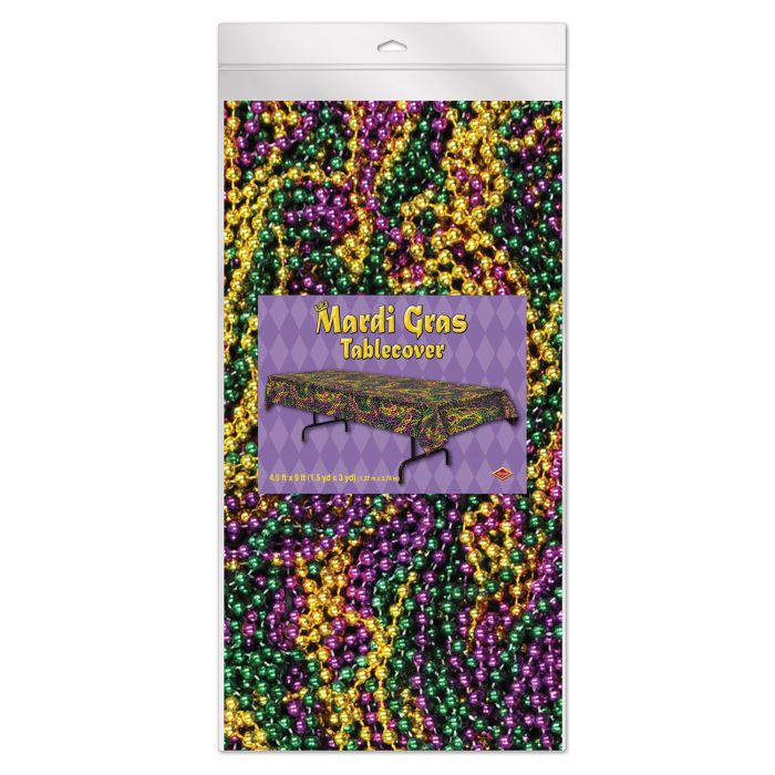 MARDI GRAS BEAD PL TABLECOVER