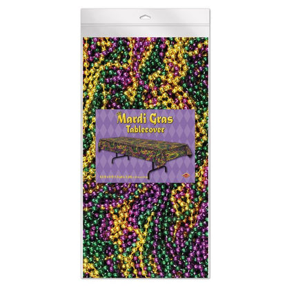 MARDI GRAS BEAD PL TABLECOVER