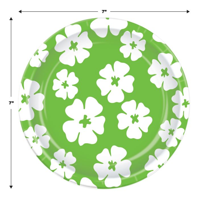 HIBISCUS 7" PPR PLATES 8CT
