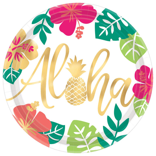 ALOHA 10.5" ROUND MET PLATES