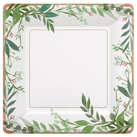 LOVE AND LEAVES 10" SQ PLATES
