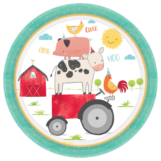 BARNYARD BDAY 10.5 RND PLATES