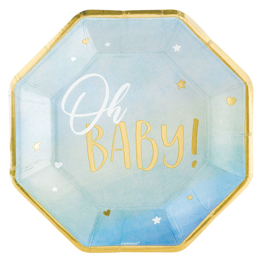 OH BABY 10 IN SHAPED PL - BLUE