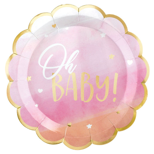 OH BABY 10.5" SHAPED PL - PINK