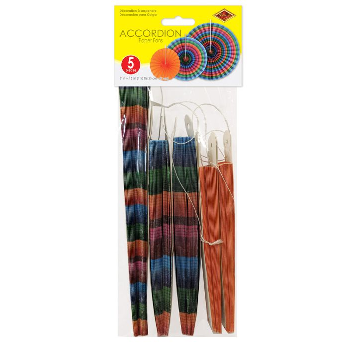 FIESTA PAPER FANS 5CT