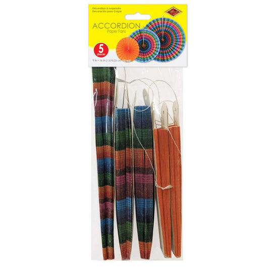 FIESTA PAPER FANS 5CT