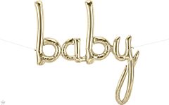 AIR FILLED BABY SCRIPT WHT GLD