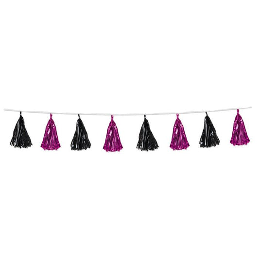 PINK & BLACK MET TASSEL GARLAND