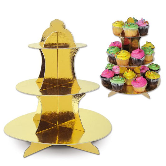 GOLD METALLIC CUPCAKE STAND