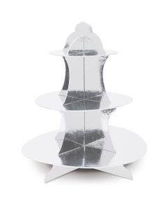 SILVER METALLIC CUPCAKE STAND