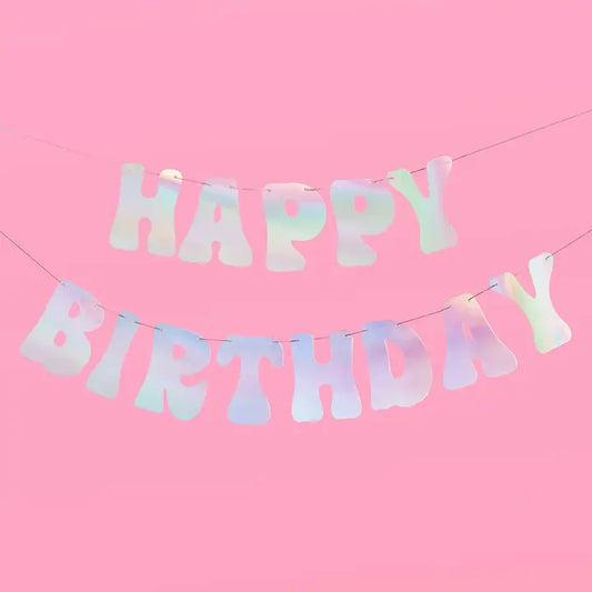 HAPPY BIRTHDAY IRID FOIL BANNER