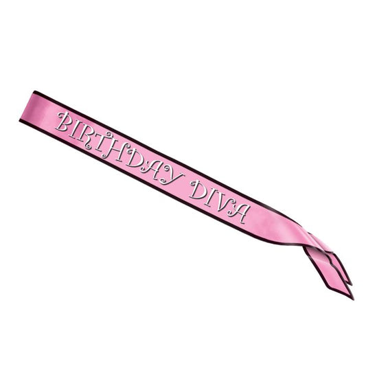 BIRTHDAY DIVA SATIN SASH