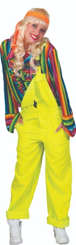 NEON BIB OVERALLS YELLOW ADULT XL