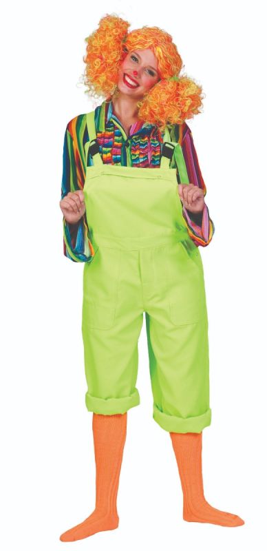 NEON BIB OVERALLS GREEN ADULT XLARGE