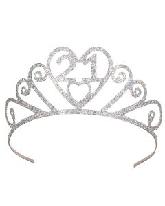 GLITTERED METAL "21" TIARA