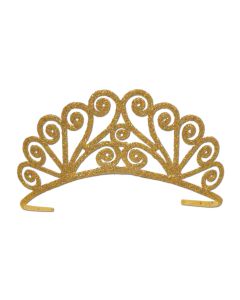 GLITTERED METAL TIARA GOLD