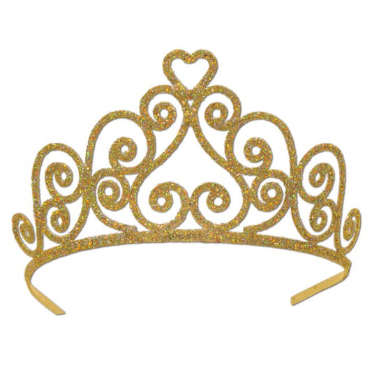 GOLD GLITTERED METAL TIARA