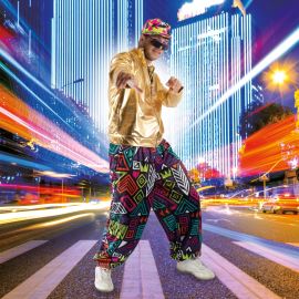 GRAPHIC 80S PANTS ADULT STD