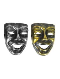 FULL MASQUERADE MASK GLD/SLV-ASST