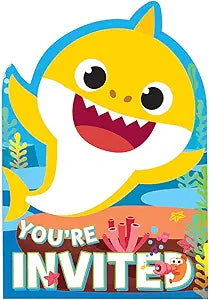 BABY SHARK POSTCARD INVITATIONS