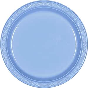 7" PLASTIC PLATES PASTEL BLUE