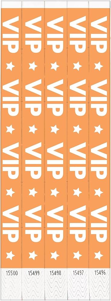 ORANGE VIP WRISTBANDS 500CT