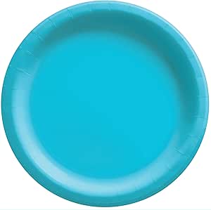 9" PAPER PLATES CARIBBEAN BLUE
