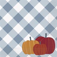 PUMPKIN & GINGHAM LUNCH NAPKINS 16CT