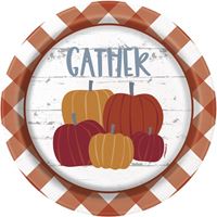 PUMPKIN & GINGHAM 7" PPR PLATE 8CT