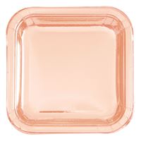 ROSE GLD 7" SQ PPR PLATE 8CT