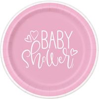PINK HEARTS BABY SHOWER 7" PPR PLATES