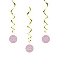 PINK HEARTS BABY SHOWER SWIRL DECOR
