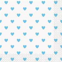 BLUE HEARTS BABY SHOWER BEVERAGE NAPKIN