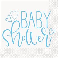 BLUE HEARTS BABY SHOWER LUNCH NAPKIN