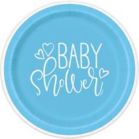 BLUE HEARTS BABY SHOWER 7" PPR PLATES