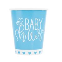 BLUE HEARTS BABY SHOWER 9OZ PPR CUPS