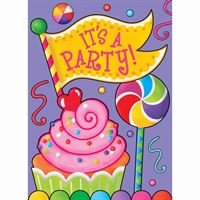 CANDY PARTY INVITE 8CT