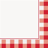 RED GINGHAM LUNCH NAPKIN 16CT