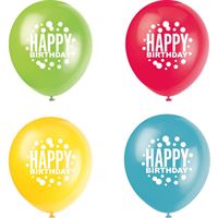 12" RAINBOW HBD LTX BALLOONS 8CT