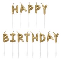 GOLD HAPPY BIRTHDAY PICK CANDLES