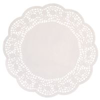 8.25" WHITE LACE DOILIES 28CT