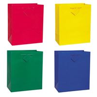 SOLID PRIMARY LARGE GIFT BAG ASST