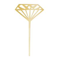 GOLD DIAMOND CUPCAKE TOPPERS