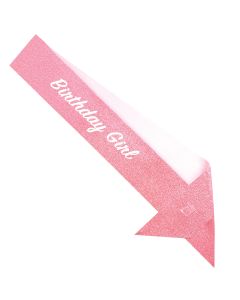 BIRTHDAY GIRL PINK GLITTER SASH CHILD